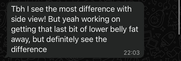 Client testimonial - sees the most difference with side view